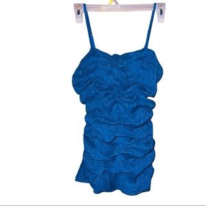 Express Glitter teal night out size small tank